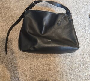 Coach Black Leather Shoulder Hobo Bag